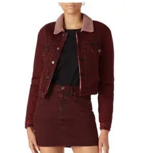 Hudson Shearling denim Lola Trucker Jacket